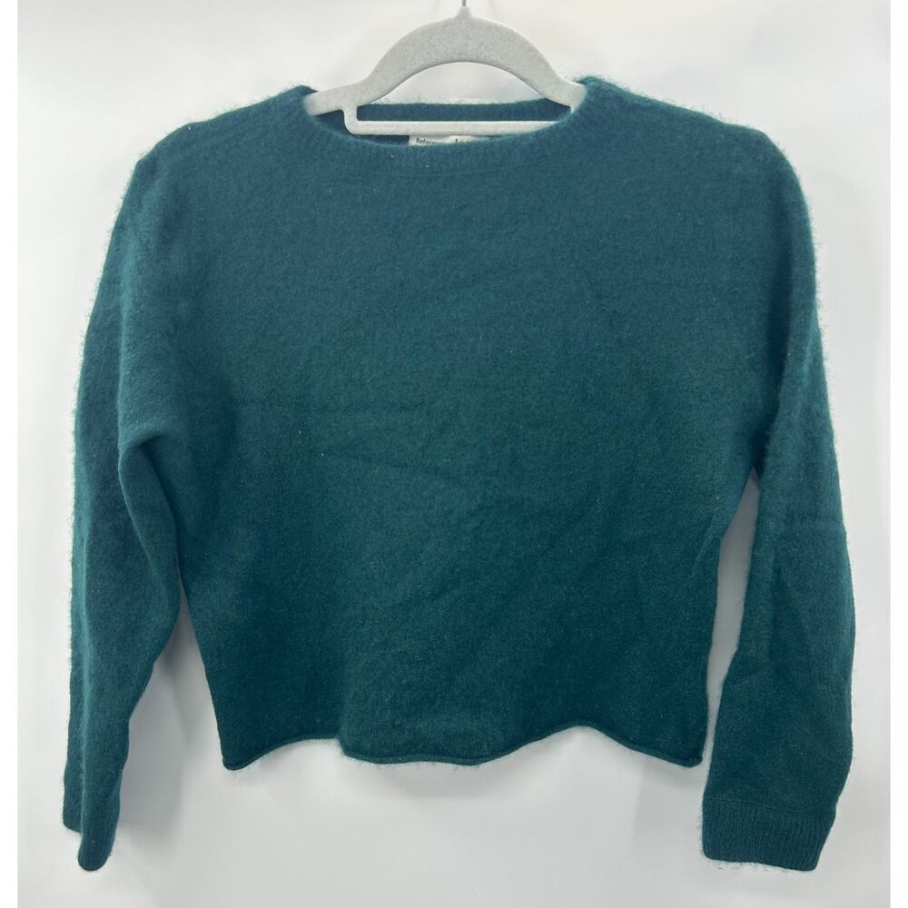 Reformation Green Recycled Cashmere Pullover Women's Sweater Size S Shrunk